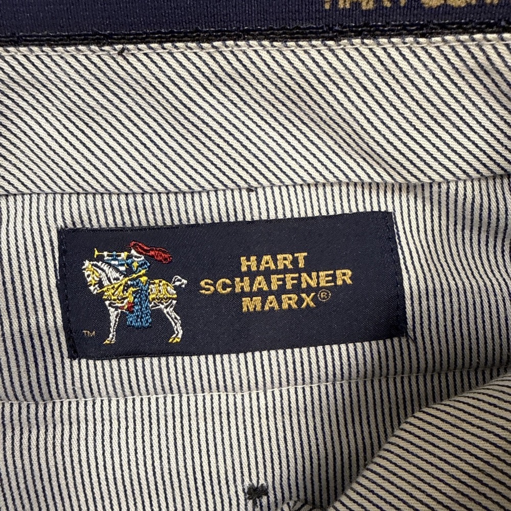 Hart Schaffner Marx 100% Wool Pleated Cuffed Gray Micro Checked Dress Pants 40R - Picture 7 of 10